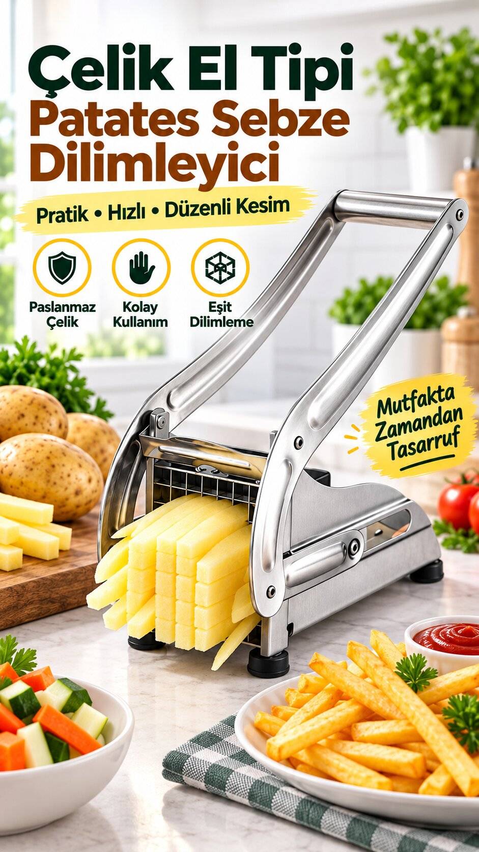 PATATES DİLİMLEME MAKİNESİ